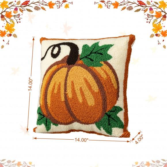Glitzhome Glitzhome 14"H Fall Hooked Pumpkin Pillow