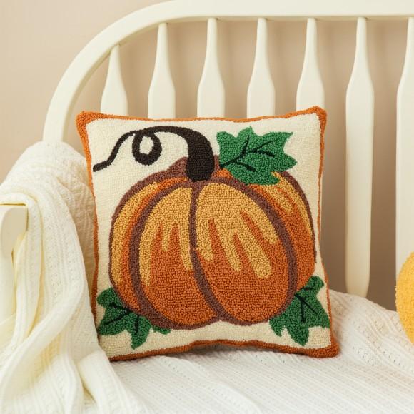 Glitzhome Glitzhome 14"H Fall Hooked Pumpkin Pillow