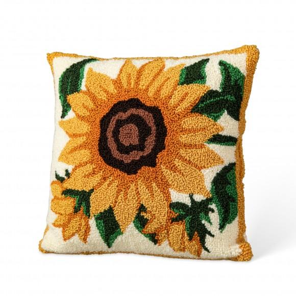 glitzhome Glitzhome 14"H Fall Hooked Sunflower Pillow