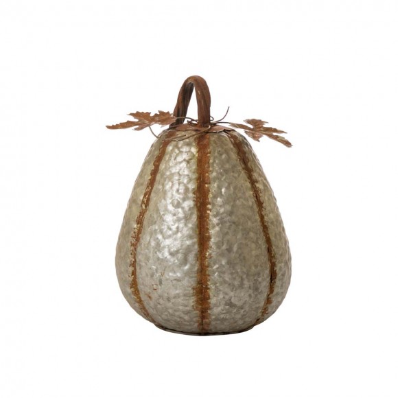 glitzhome Glitzhome 14"H Galvanized Metal Tall Pumpkin