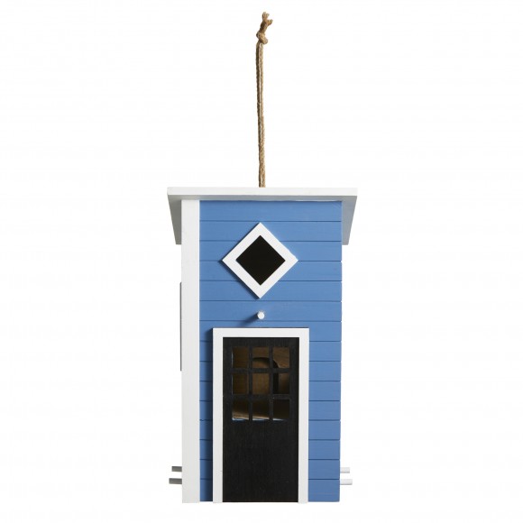 Glitzhome Glitzhome 14"H Modern Functional And Decorative Bule Solid Wood Outdoor Garden Birdhouse