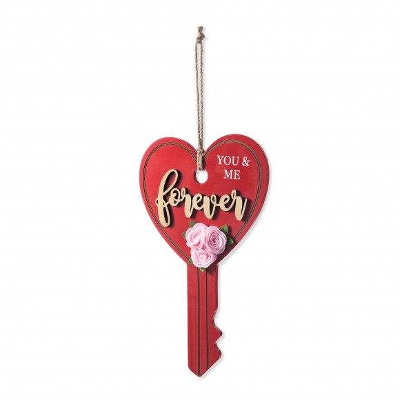 glitzhome Glitzhome 14'"H Valentine's Wooden Key-shaped Door Hanger