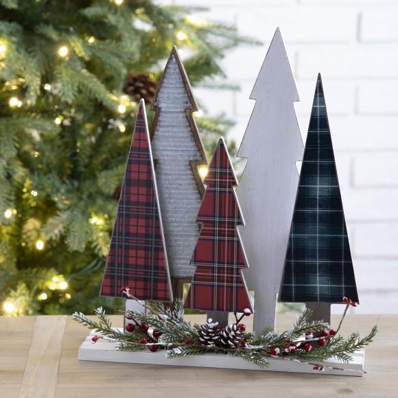Glitzhome Glitzhome 14"H Wooden Christmas Tree Table Décor