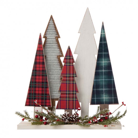 glitzhome Glitzhome 14"H Wooden Christmas Tree Table Décor
