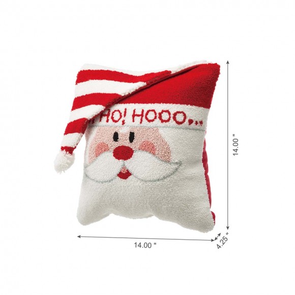 Glitzhome Glitzhome 14"L 2pk Hooked 3D Santa Throw Pillow