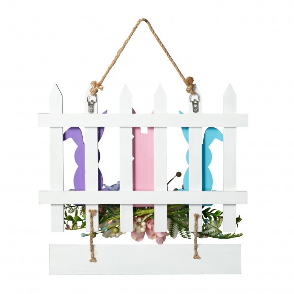 Glitzhome Glitzhome 14"L Easter Wooden Bunny Fence Door Hanger