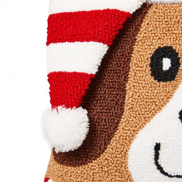 Glitzhome Glitzhome 14"L Hooked 3D Dog Woof Throw Pillow