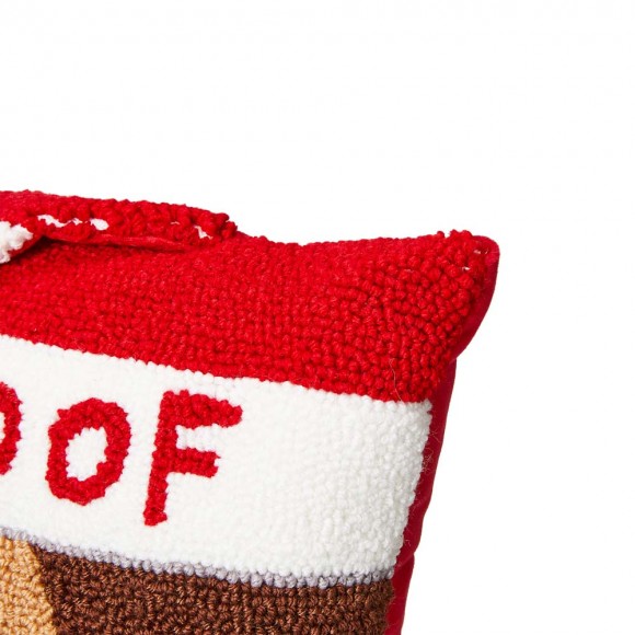 Glitzhome Glitzhome 14"L Hooked 3D Dog Woof Throw Pillow