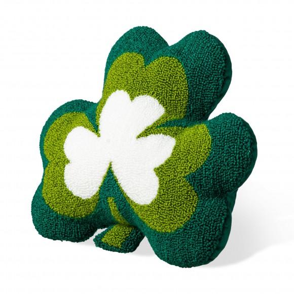 glitzhome Glitzhome 14"L St. Patrick's Hooked Shamrock-shaped Pillow