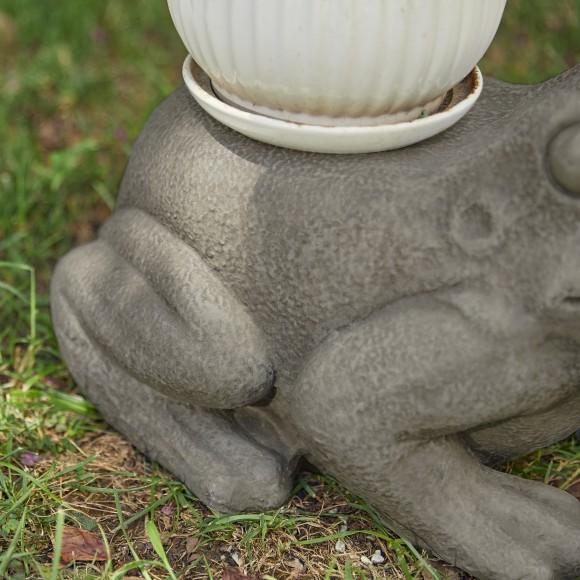 Glitzhome Glitzhome 15.25"L MGO Frog Garden Statue Or Planter Stand