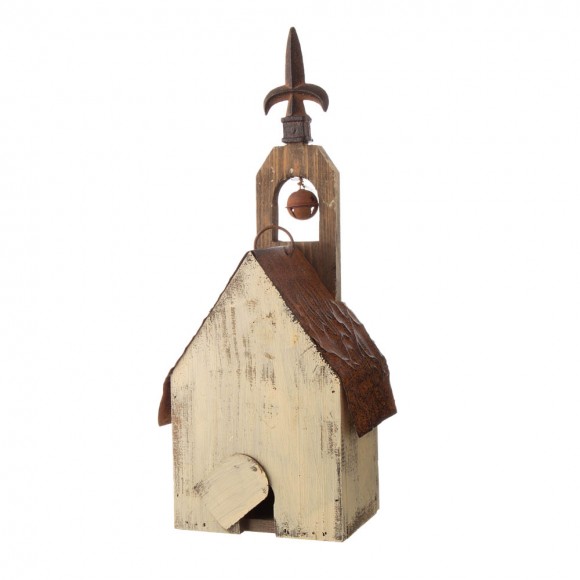 Glitzhome Glitzhome 15.63"H Church Rustic Distressed Wooden Birdhouse
