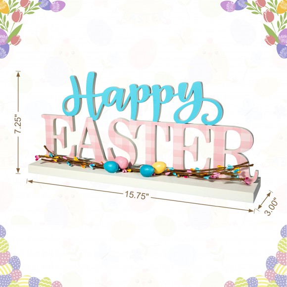 Glitzhome Glitzhome 15.75"H Easter Wooden "Happy Easter"Table Decor