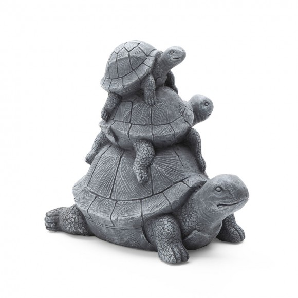 glitzhome Glitzhome 15.75''L MgO Stacked Turtle Garden Statue