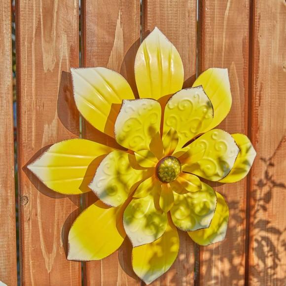 Glitzhome Glitzhome 15"D Set Of 3 Outdoor Metal Dimensional Flowers Wall Décor