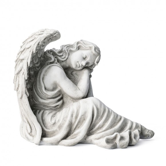 glitzhome Glitzhome 15''H MgO Sleeping Angel Garden Statue