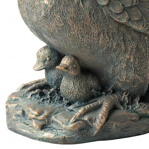 Glitzhome Glitzhome 15"H Resin Faux Bronze Duck Garden Statue
