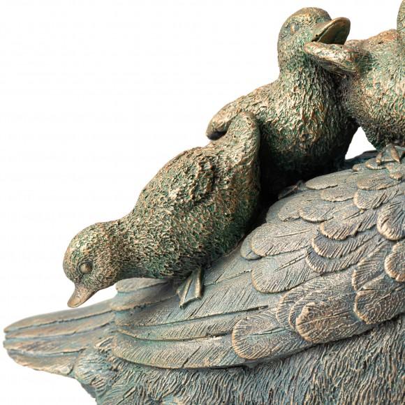 Glitzhome Glitzhome 15"H Resin Faux Bronze Duck Garden Statue