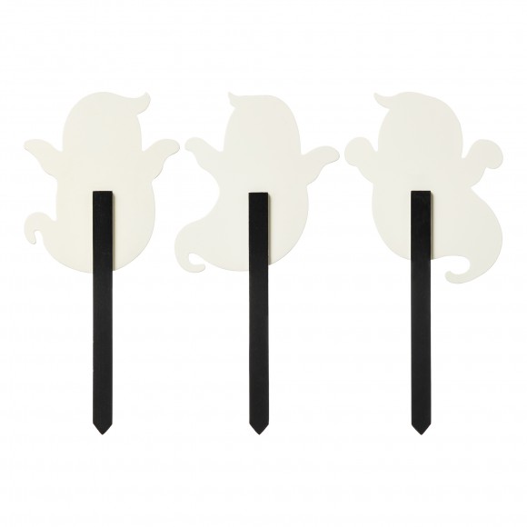 Glitzhome Glitzhome 15"H Set Of 3 Halloween Wooden Ghost Yard Stake