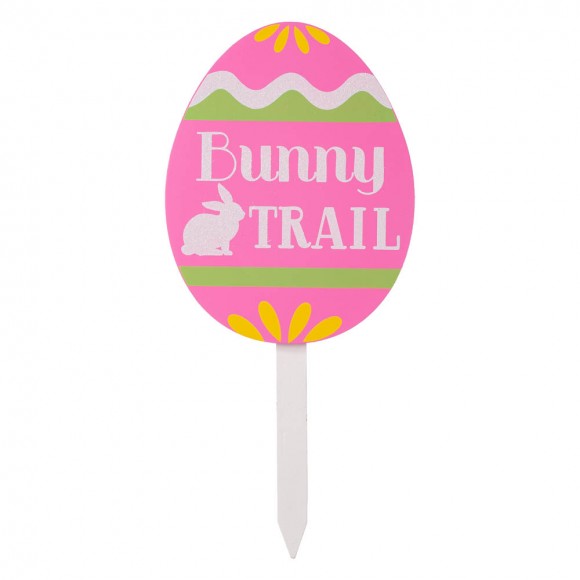 Glitzhome Glitzhome 15"H Wooden Easter Egg Yard Stake Set Of 3