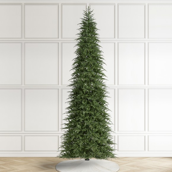 Glitzhome Glitzhome 15ft Pre-Lit Green Slim Fir Artificial Christmas Tree With 1500 Warm White/Multi-color LED Lights 9 Function W/Remote Control Simple Setup