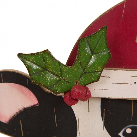 Glitzhome Glitzhome 16.00"H Wooden Christmas Dog Figurines Decor