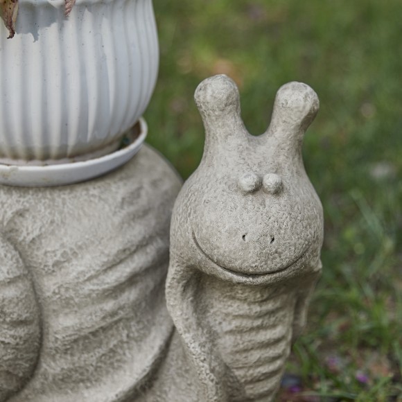 Glitzhome Glitzhome 16.25"L MGO Snail Garden Statue Or Planter Stand