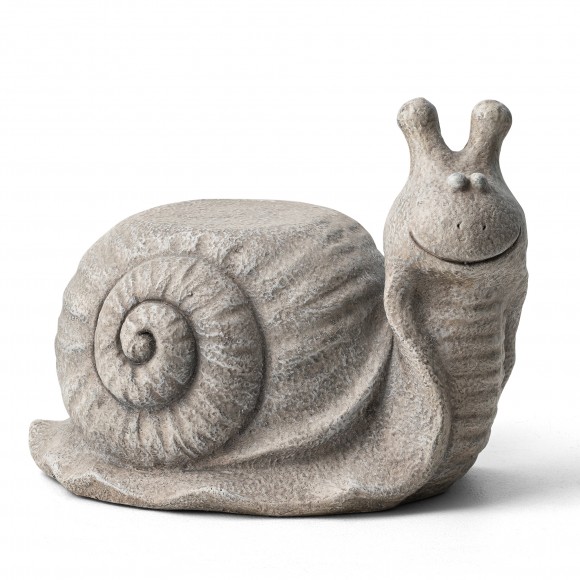 glitzhome Glitzhome 16.25"L MGO Snail Garden Statue or Planter Stand