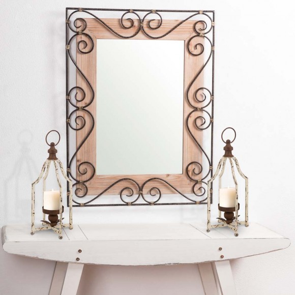 Glitzhome Glitzhome 16.5"H Farmhouse Rustic Metal Lantern Set Of 2