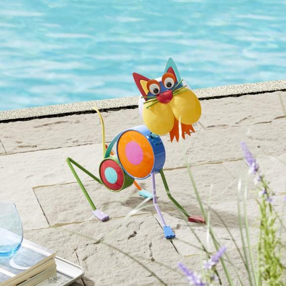 Glitzhome Glitzhome 16.5"H Metal Novelty Cat Garden Statue