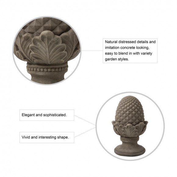 Glitzhome Glitzhome 16.5"H MGO Artichoke Garden Statue