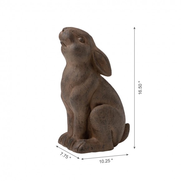 Glitzhome Glitzhome 16.5"H MGO Sitting Rabbit Statue