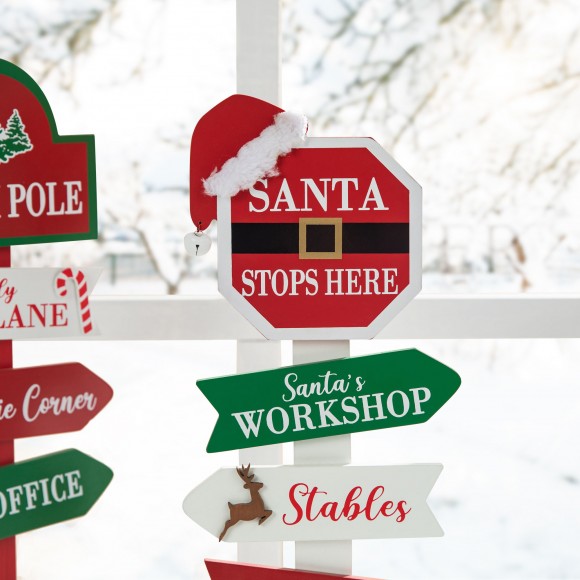 Glitzhome Glitzhome 16.5"H Set Of 2 Christmas Wooden Sign Table Décor