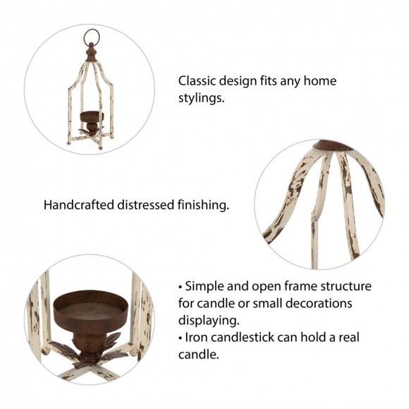 Glitzhome Glitzhome 16.5"H Small Farmhouse Rustic Metal Lantern