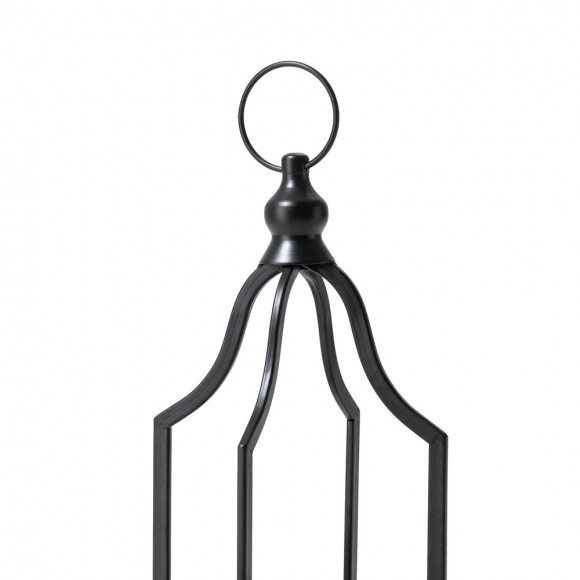 Glitzhome Glitzhome 16.50"H Modern Farmhouse Black Metal Candle Lantern Set Of 2