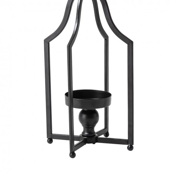 Glitzhome Glitzhome 16.50"H Modern Farmhouse Black Metal Candle Lantern Set Of 2