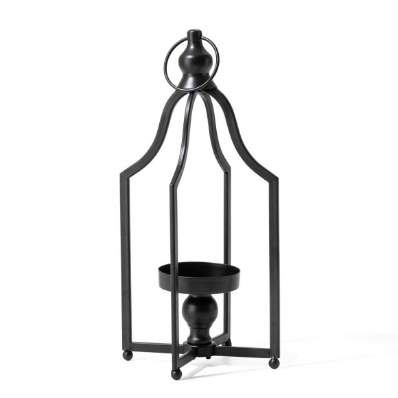 glitzhome Glitzhome 16.50"H Modern Farmhouse Black Metal Candle Lantern