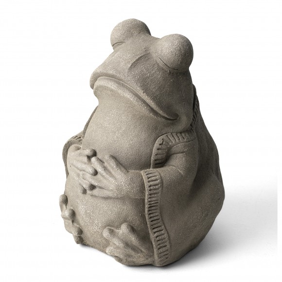 Glitzhome Glitzhome 16.75"H MGO Faux Concrete Zen-Style Frog Garden Statue