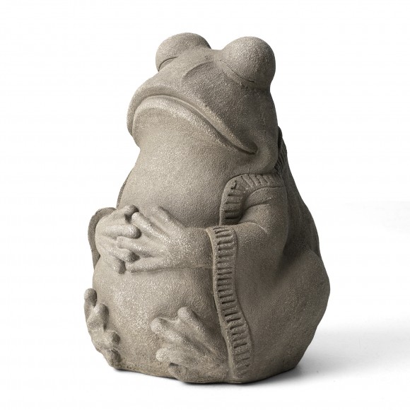glitzhome Glitzhome 16.75"H MGO Faux Concrete Zen-Style Frog Garden Statue glitzhome Glitzhome 16.75"H MGO Faux Concrete Zen-Style Frog Garden Statue