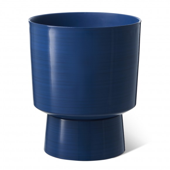 Glitzhome Glitzhome 16.75"H Set Of 2 Cobalt Blue Faux Ceramic Urn Plastic Planter