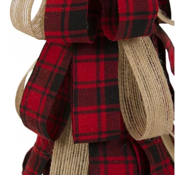Glitzhome Glitzhome 16.93''H Plaid Fabric / Burlap Table Tree Tabletop Christmas Tree