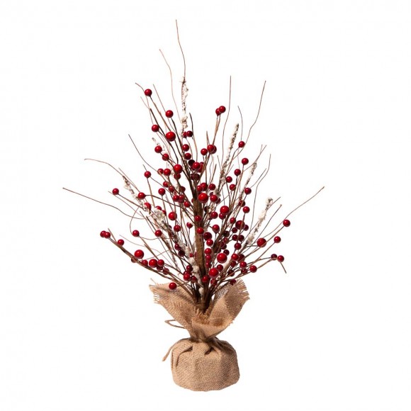 glitzhome Glitzhome 16"H Christmas Red Berry Table Tree Décor