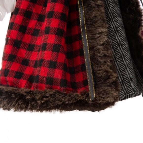 Glitzhome Glitzhome 16"H Christmas Red Plaid Angel Tree Topper
