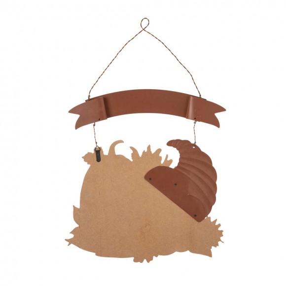 Glitzhome Glitzhome 16"H Metal/Wooden Thanksgiving Croissant Wall Décor