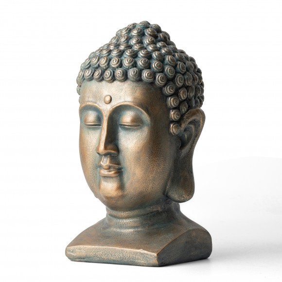 glitzhome Glitzhome 16"H MGO Faux Bronze Buddha Head Garden statue