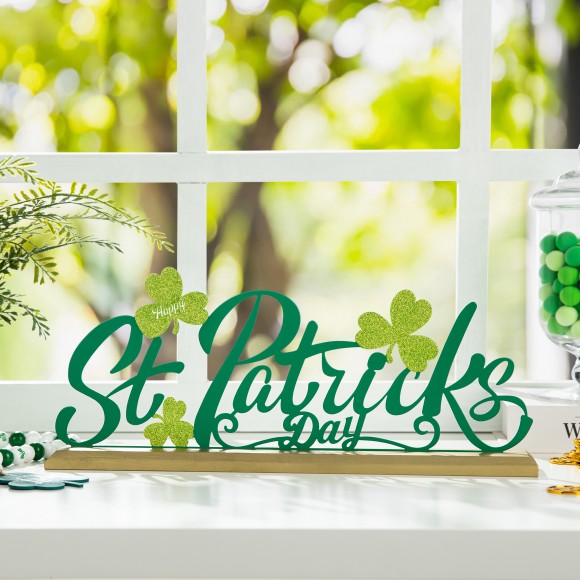 Glitzhome Glitzhome 16"L St.Patrick's Metal Table Decor