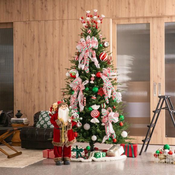 Glitzhome Glitzhome 160ct Christmas Whimsical Red & Green Deluxe Boxed Shatterproof Ornaments