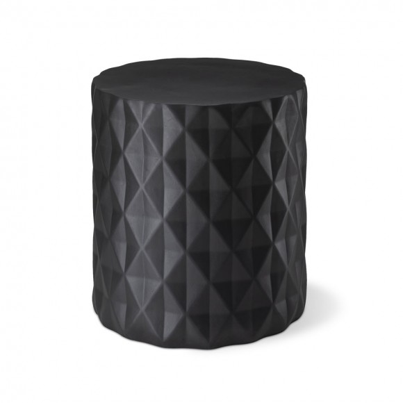 glitzhome Glitzhome 17.25"H Multi-functional MgO Black Diamond Textured Garden Stool or Planter Stand or Accent Table