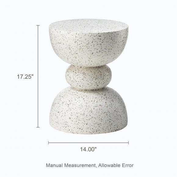 Glitzhome Glitzhome 17.25"H Multi-functional MGO Faux Terrazzo Garden Stool Or Plant Stand Or Accent Table