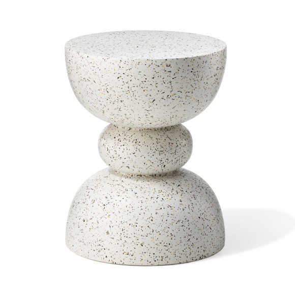 glitzhome Glitzhome 17.25"H Multi-functional MGO Faux Terrazzo Garden Stool or Plant Stand or Accent Table