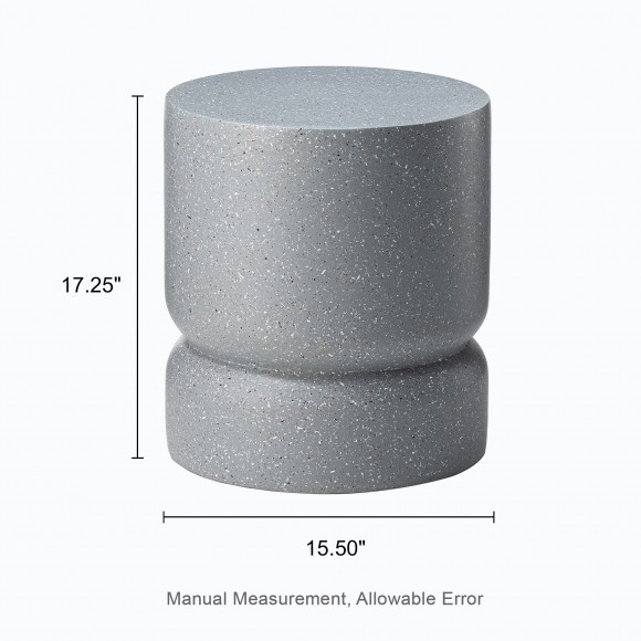 Glitzhome Glitzhome 17.25"H Multi-functional MGO Faux Terrazzo Garden Stool Or Planter Stand Or Accent Table